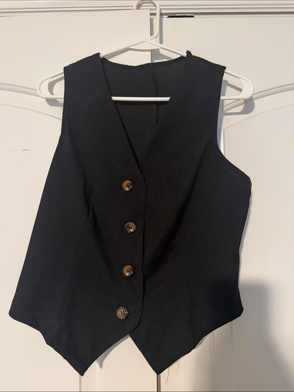Classic Black Button-Front Women’s Vest